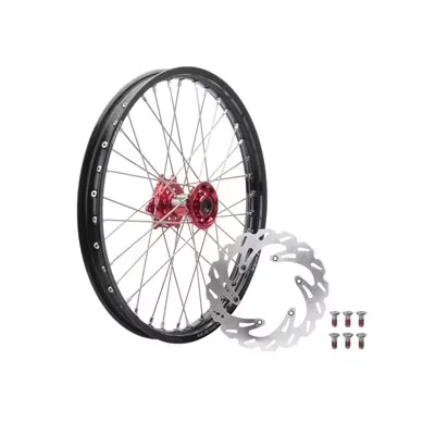 Wheel black silver red