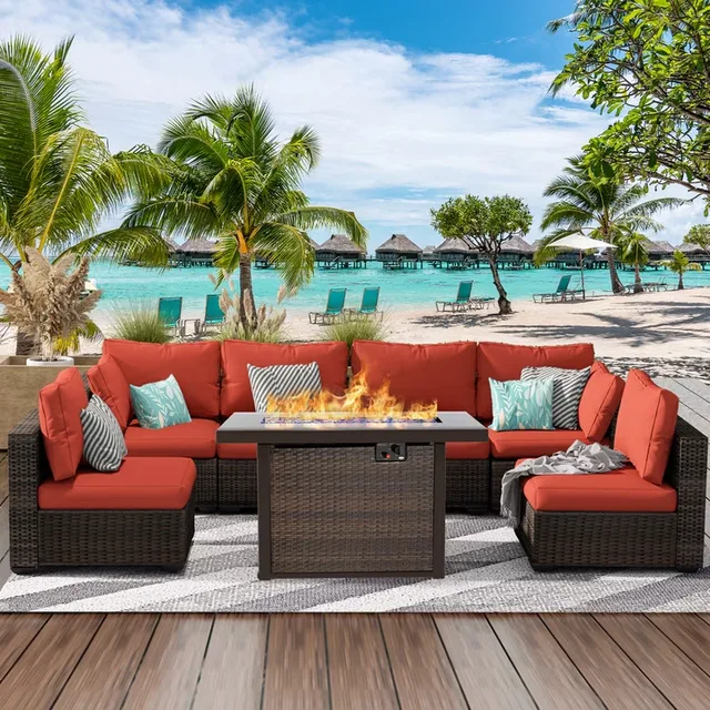 Patio Conversation red waterproof brown
