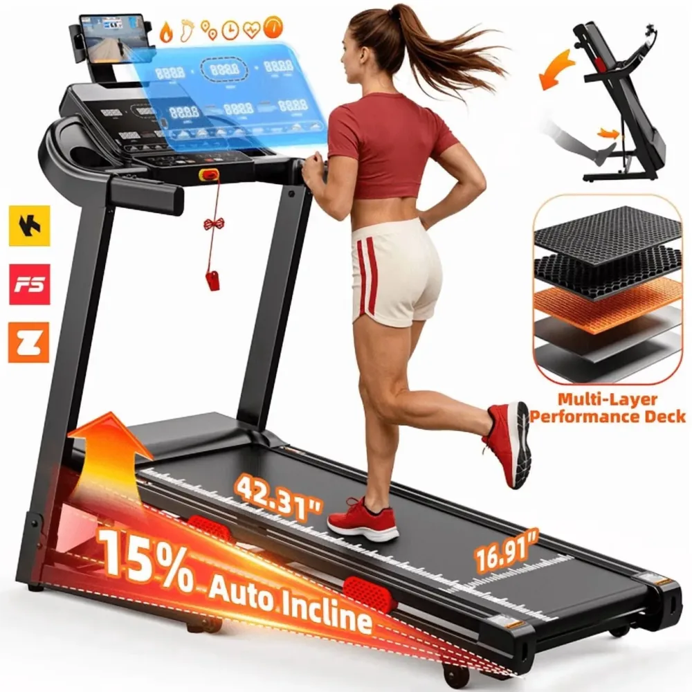 Folding Treadmill 3.8 hp 300 lb