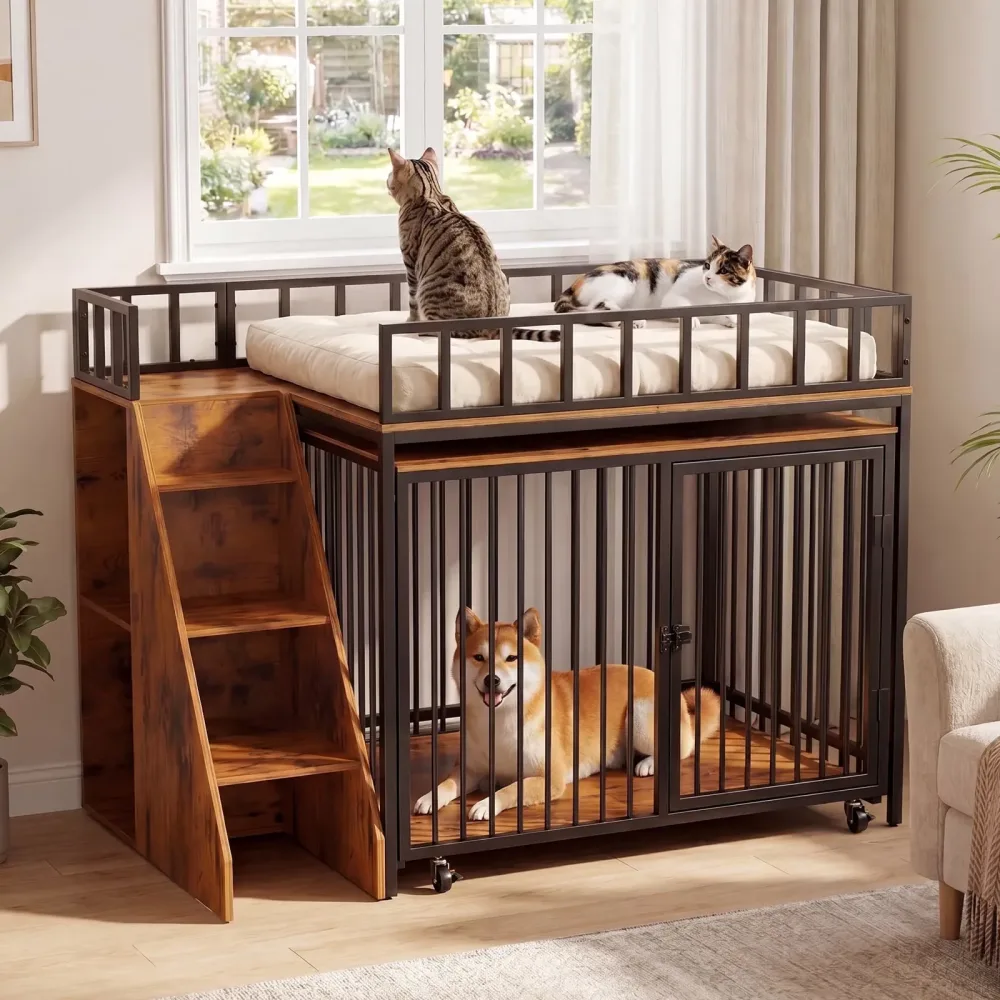 Dog Crate 37" black brown