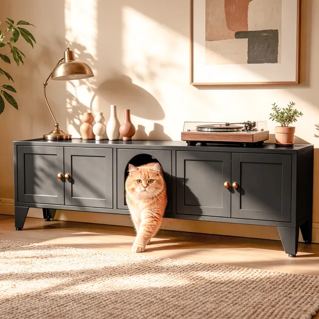 Cat Litter 58" adjustable black