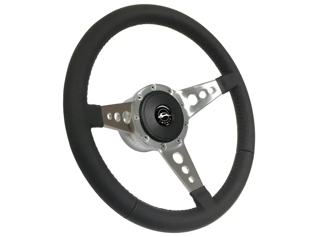 Leather Steering 14 inch 7 lb black
