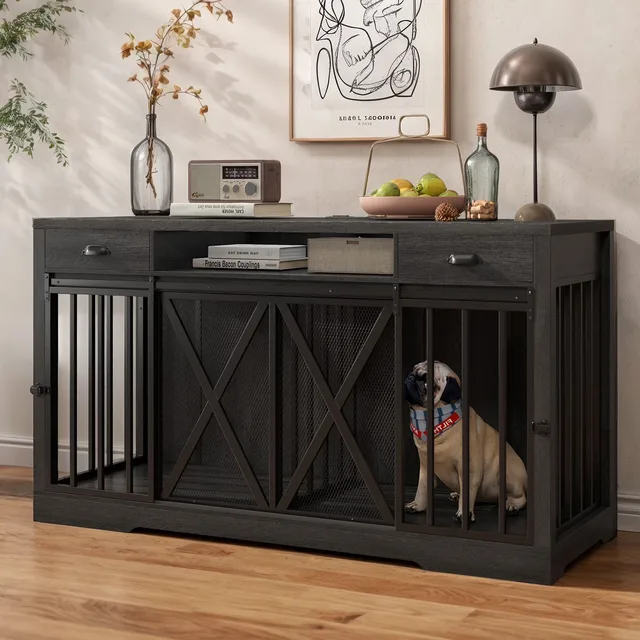 Dog Crate gray 63 inch 62.6"