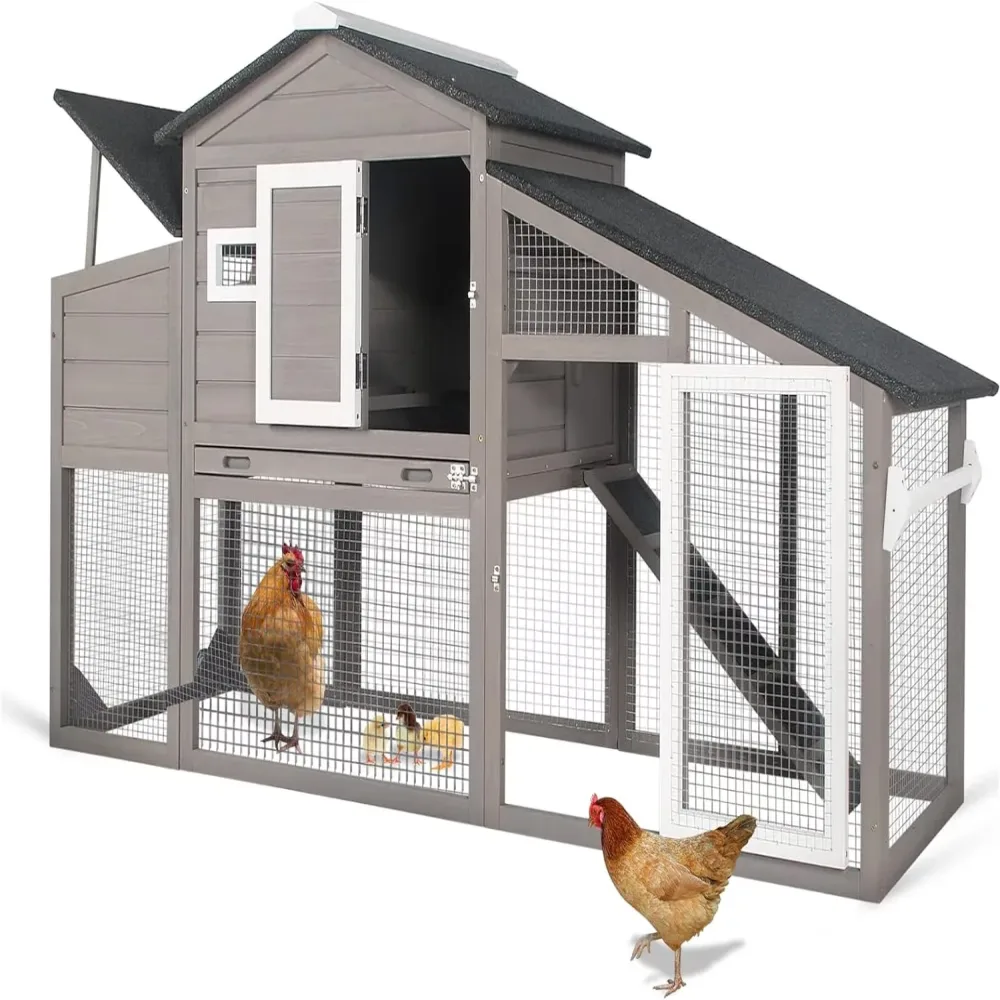 Chicken Coop gray 71.3" 26.14"