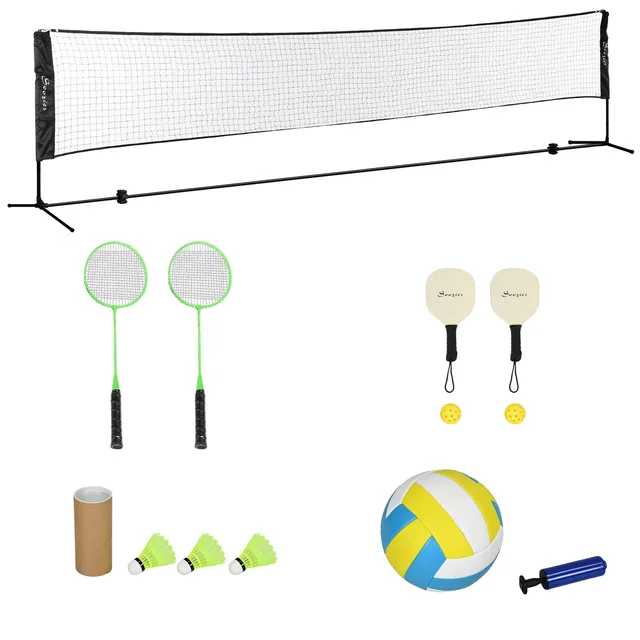 Badminton Pickleball 17ft portable adjustable
