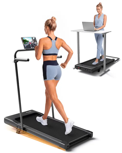 Treadmill Quiet 300lbs portable black