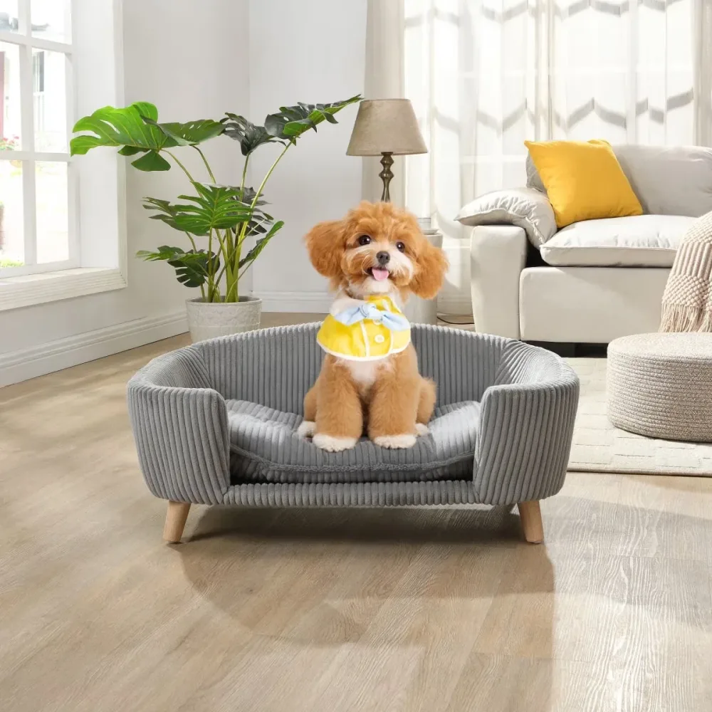 Dog Bed 25 lbs beige gray