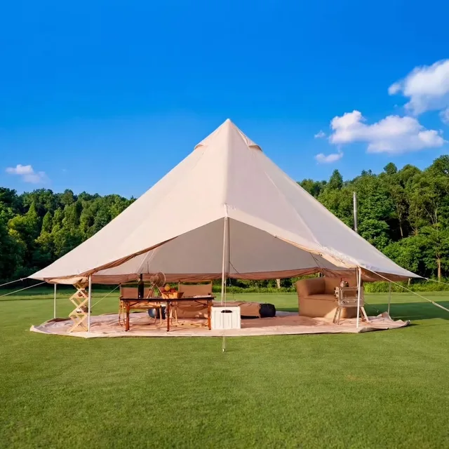Glamping Tent 13.1ft waterproof beige