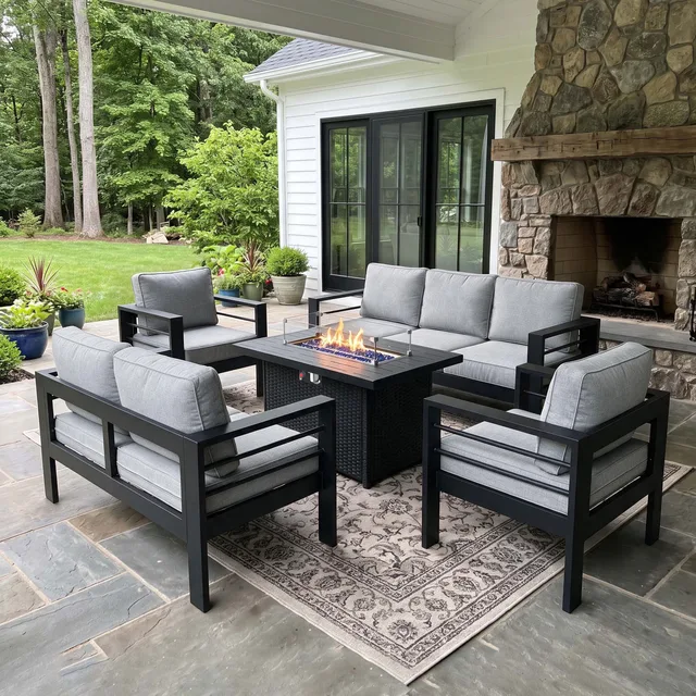 Patio Sectional black 400 pound 28"