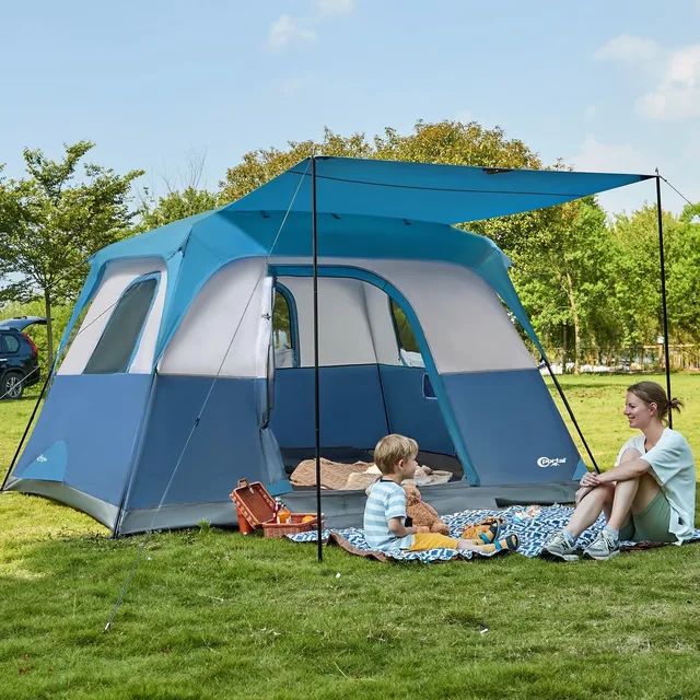 Camping Tent 6 person blue 71"
