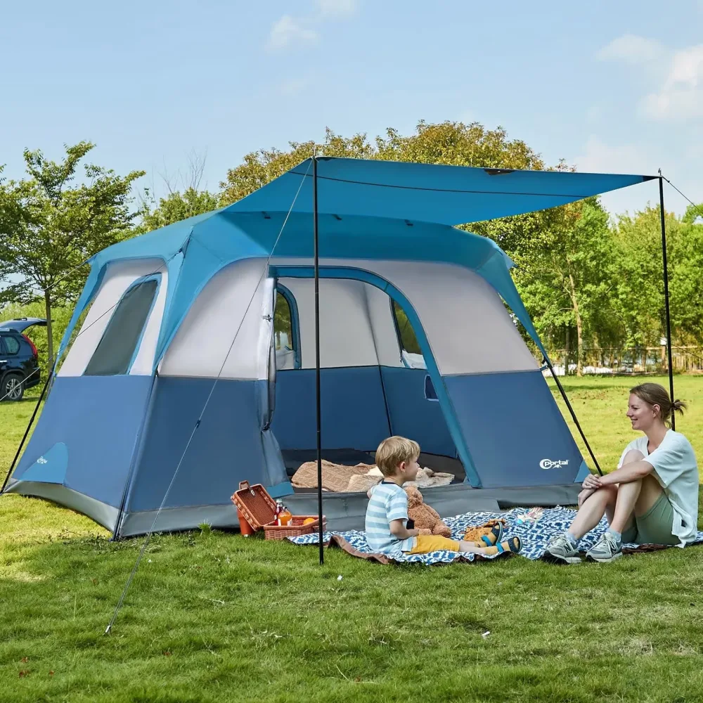 Camping Tent 6 person blue 71"