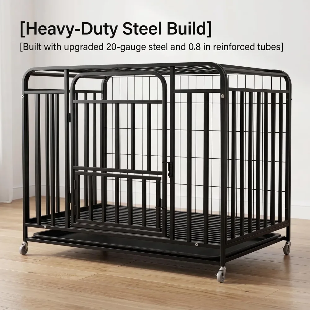 Dog Crate 43.3" black 3.61 ft