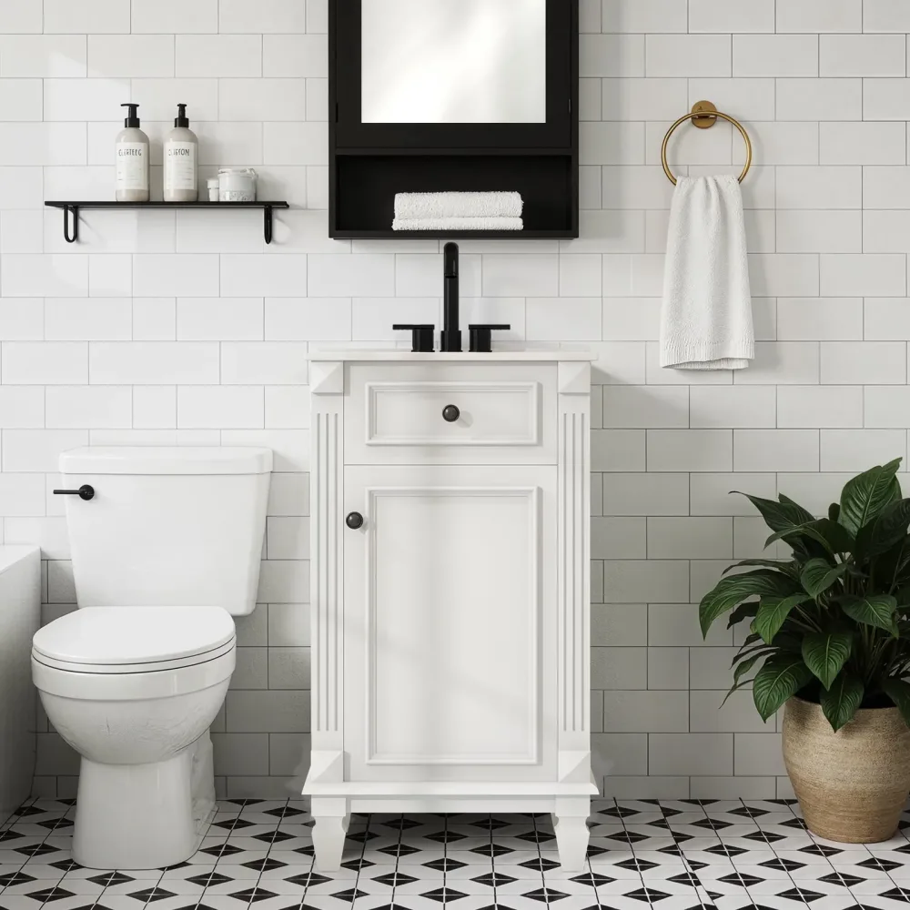 Cabinet 18in white 200 lbs