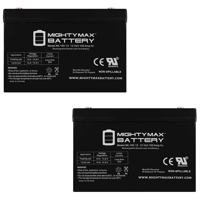 Battery 12v 2 pack 12 volt