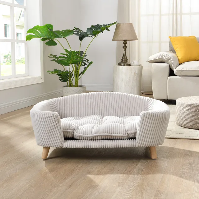 Dog Bed beige green