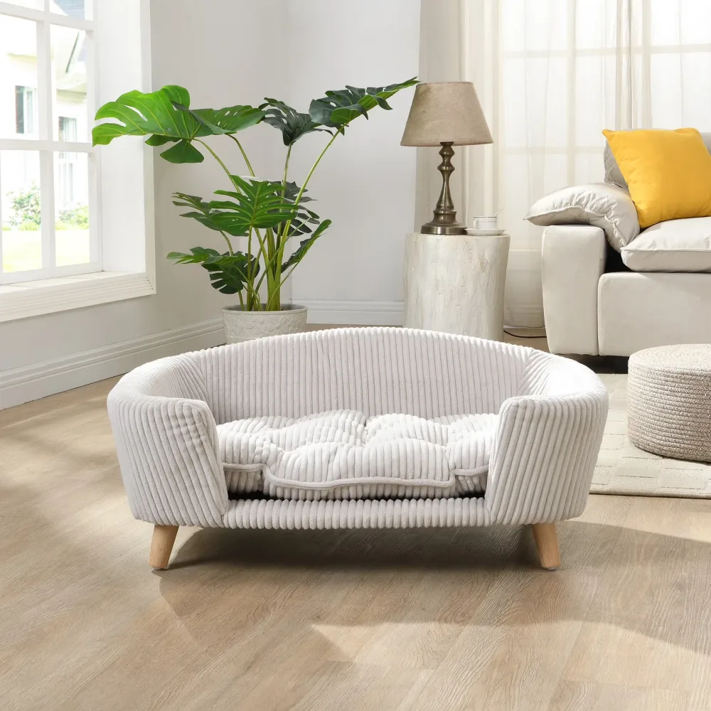 Dog Bed beige green