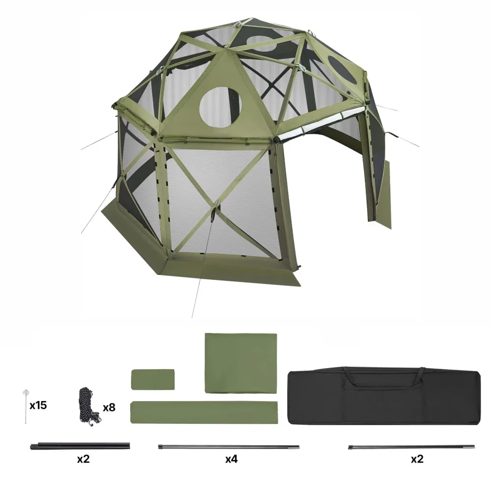 Tent 10-12 persons green 13 ft