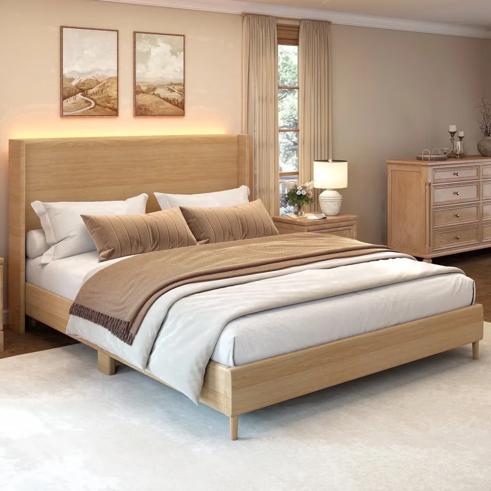 Bed Frame led brown 8"