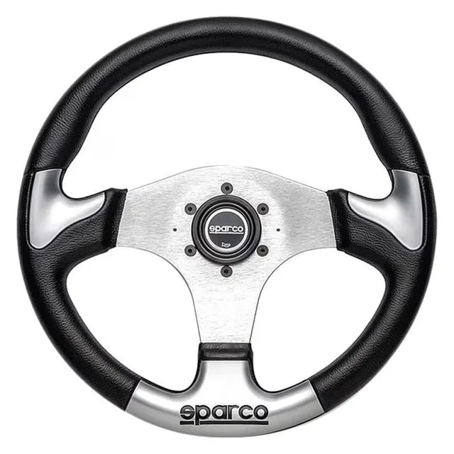 Leather Steering 13.60in 345mm silver
