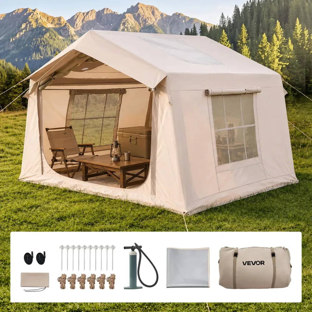 Inflatable Tent 2-4 person waterproof beige