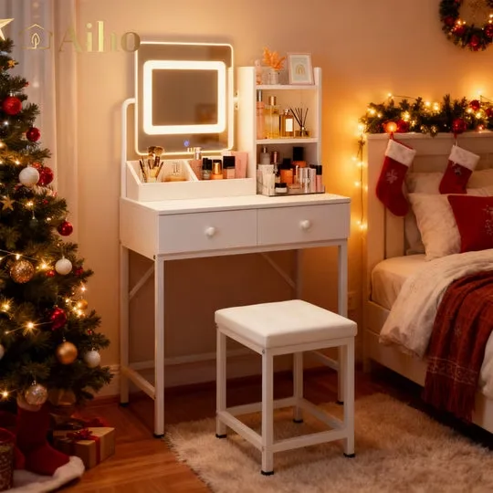 Vanity Desk 51" adjustable white
