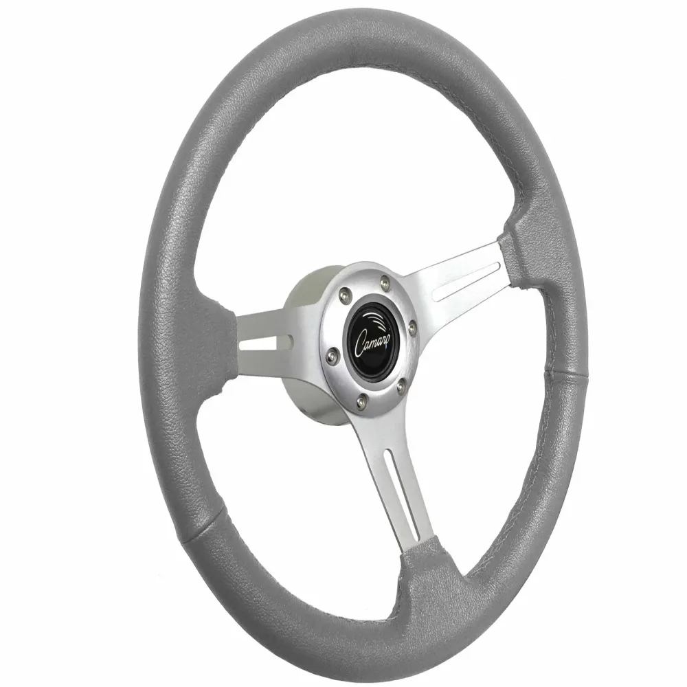 Leather Steering grey 2.5" 14"