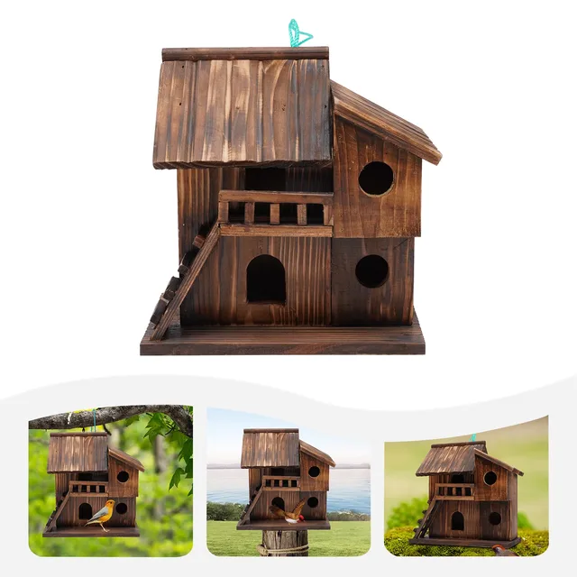 Bird House brown 9.84in 4.5cm