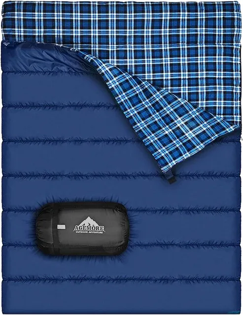 Sleeping Bag 2 person waterproof blue