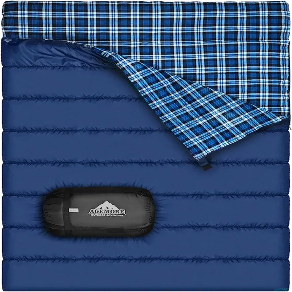 Sleeping Bag 2 person waterproof blue