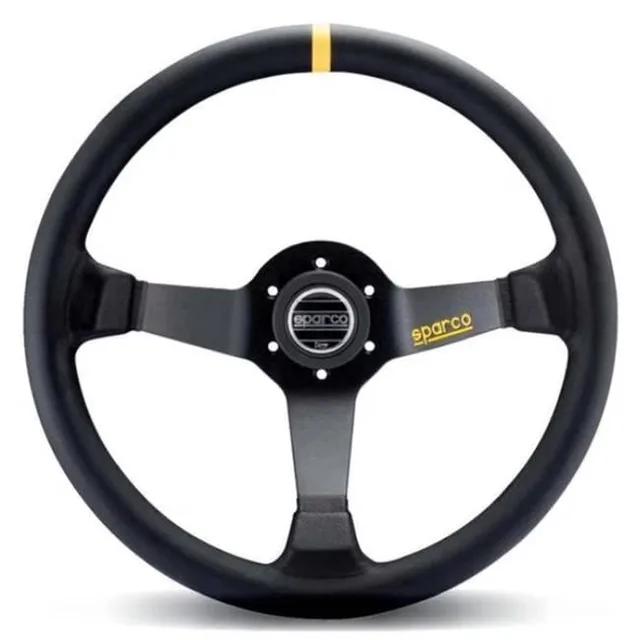 Leather Steering 345 mm black 3.2 lb