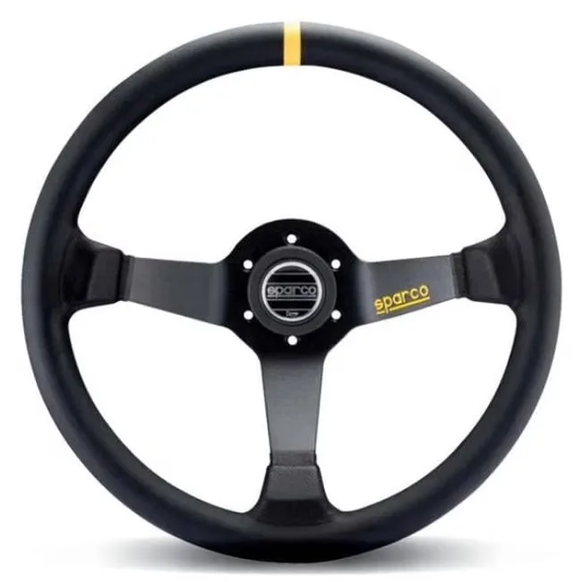 Leather Steering 345 mm black 3.2 lb
