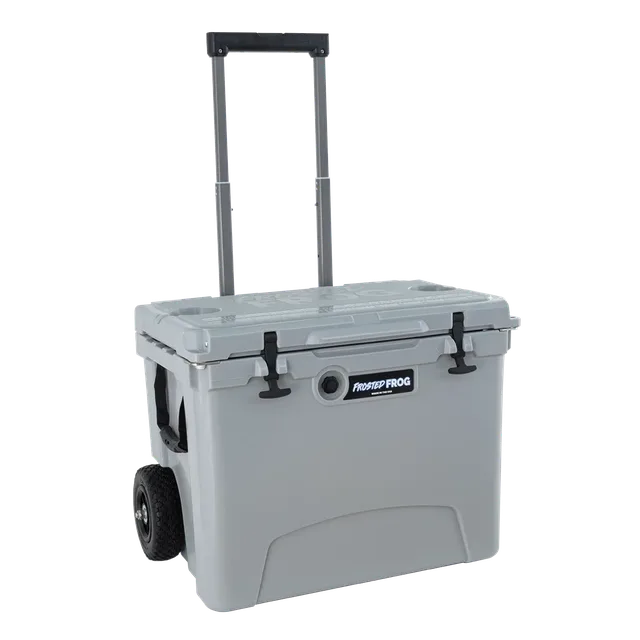 Wheeled Cooler 60 quart telescoping gray