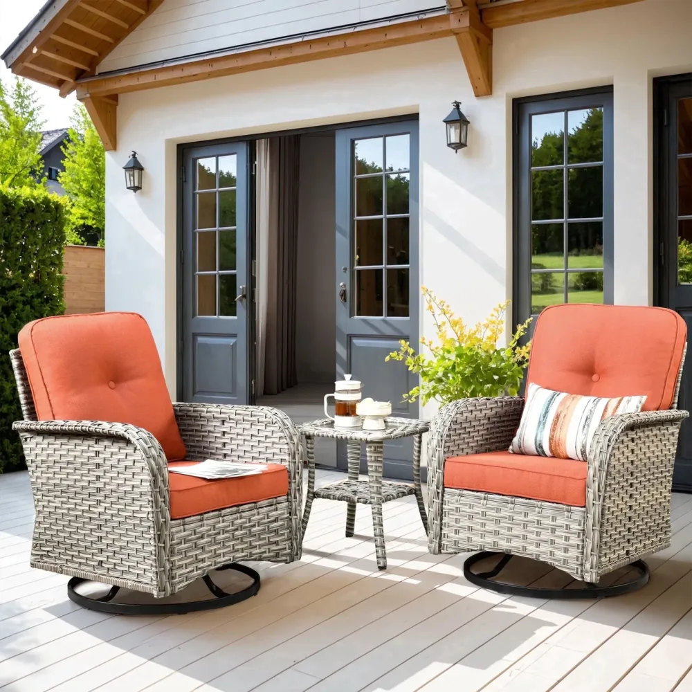 Wicker Patio blue orange red