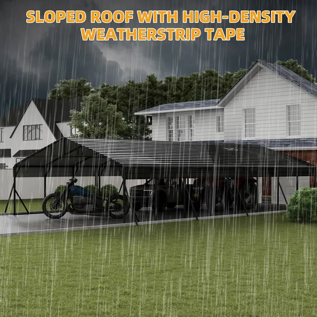 Metal Carport grey heavy-duty waterproof