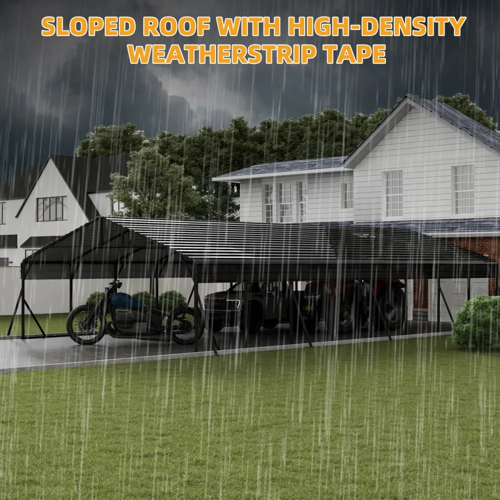 Metal Carport grey heavy-duty waterproof