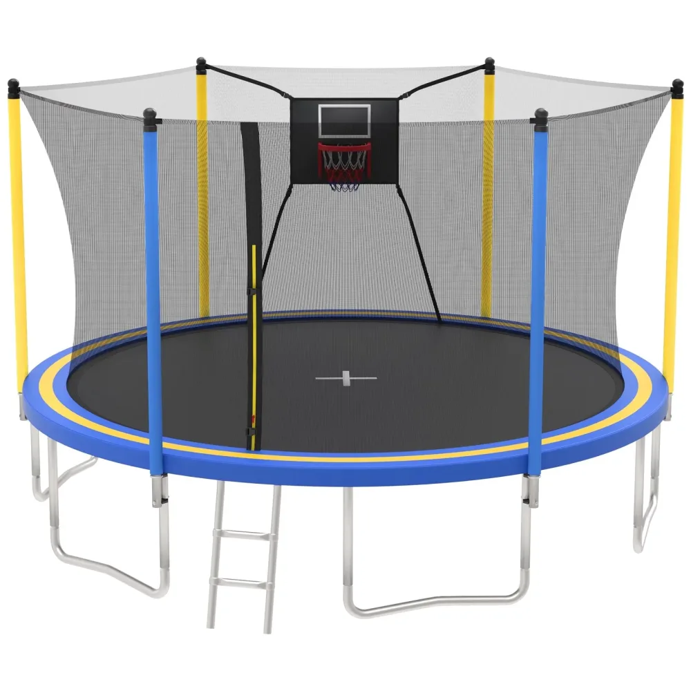 Backyard Trampoline 14ft heavy-duty blue