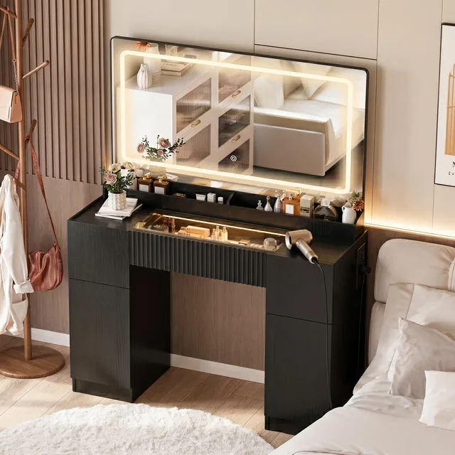 Vanity Desk 44" led black
