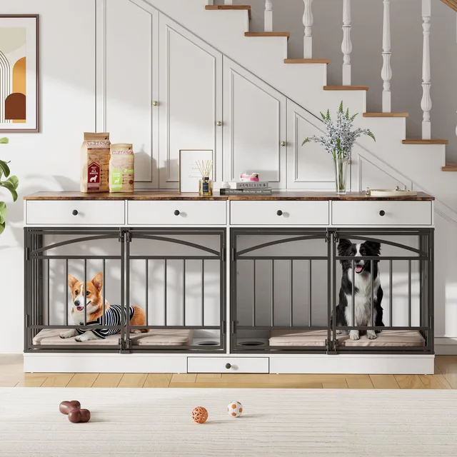 Dog Crate white waterproof black