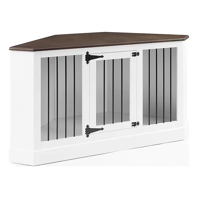 Dog Crate white brown 29.5"