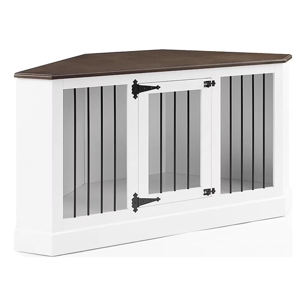 Dog Crate white brown 29.5"