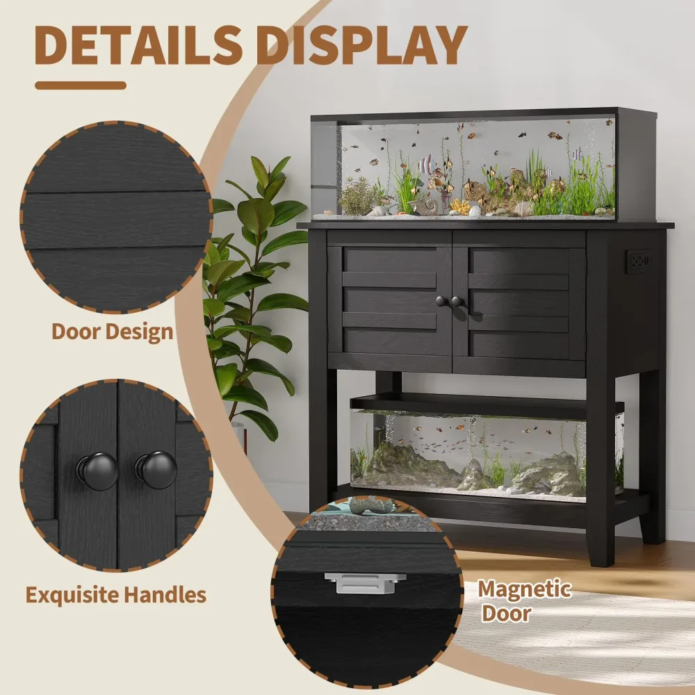 Aquarium Stand 20-29 gallon black 660 lbs