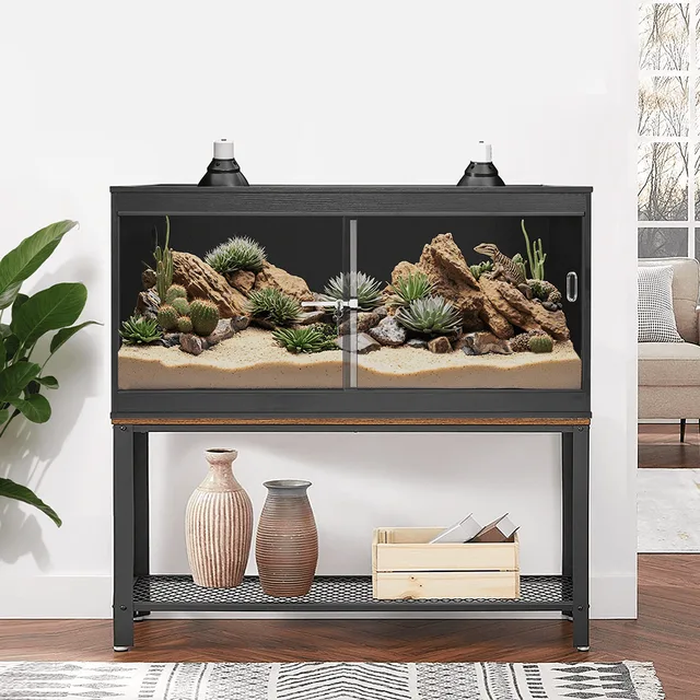 Reptile Terrarium 110 gallon 36 in black