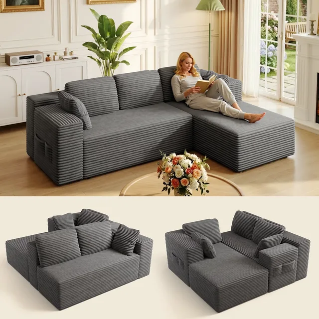 Living Room 105" gray 400 lbs
