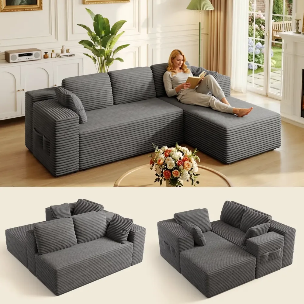 Living Room 105" gray 400 lbs