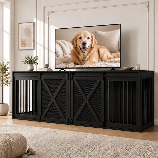 Dog Crate 94.5 inch black 500 lbs