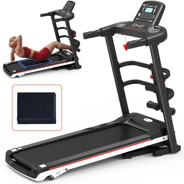 Electric Treadmill black 48 inches portable