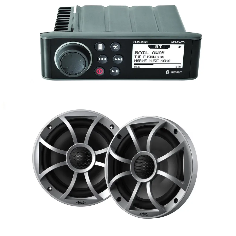 Stereo 1 pair 6.5" silver