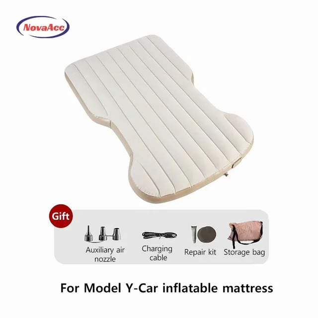 Inflatable Mattress portable foldable beige