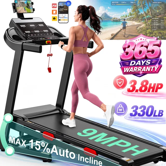 Folding Treadmill 3.8hp 300lb