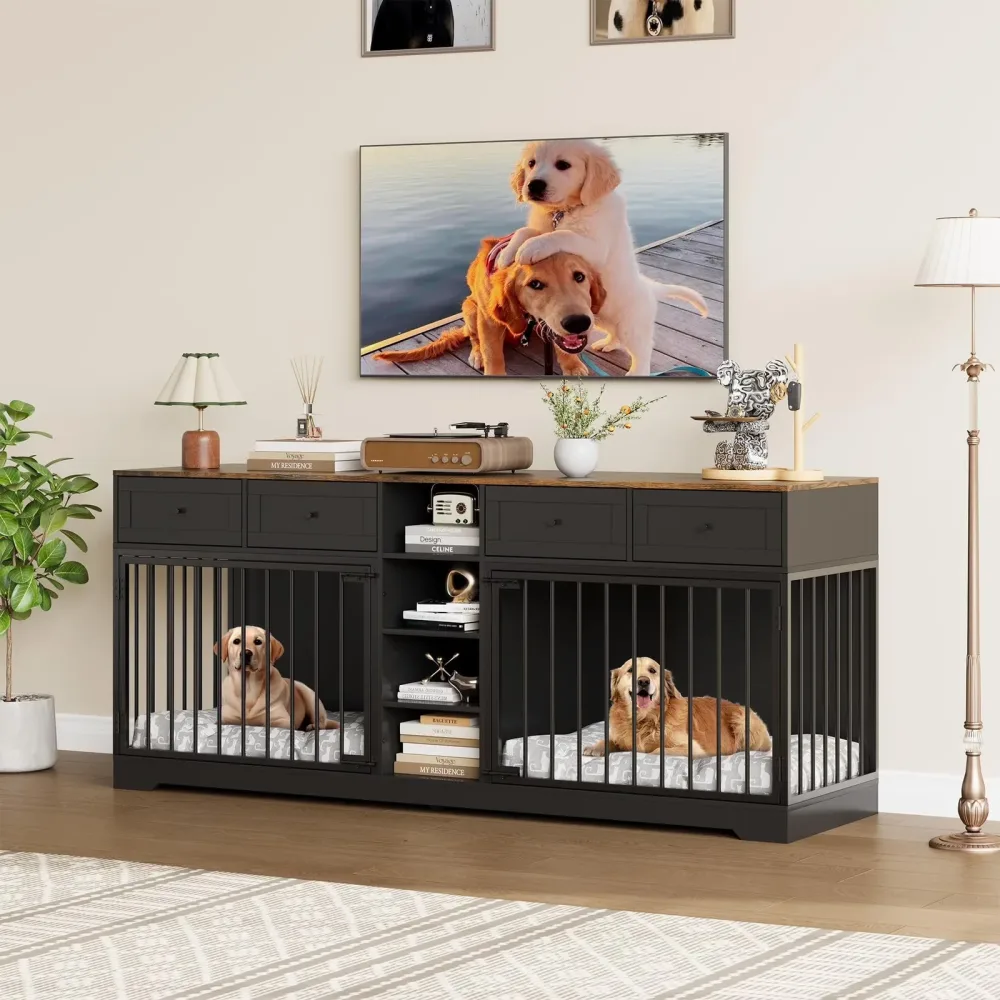 Dog Crate 82" black 100 lbs